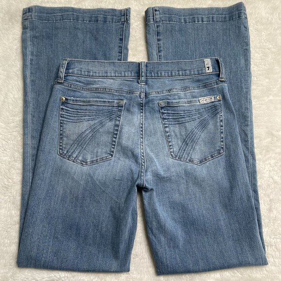 For All Mankind Women's Blue Dojo Wide Leg Denim Jeans Size 29 x 32'' - Picture 1 of 13